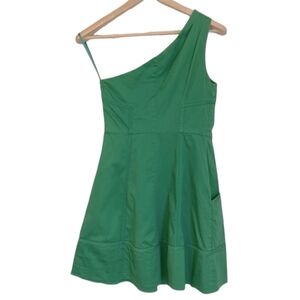 Jessica Simpson | Green Flare Fit One Shoulder Dress